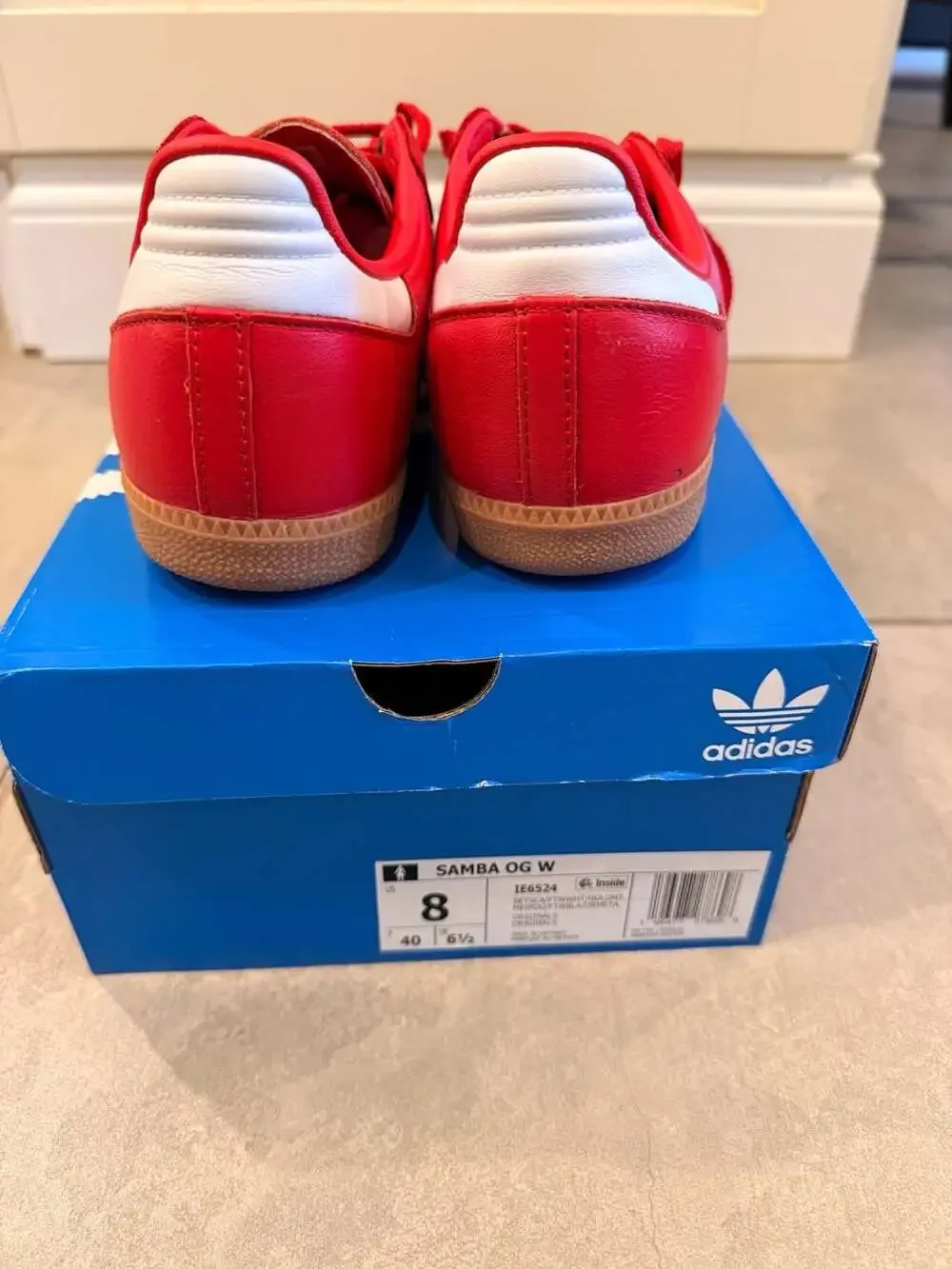 adidas Samba OG W Better Scarlet / Footwear White / Gold Metallic Sneaker (IE652 - Picture 7 of 10